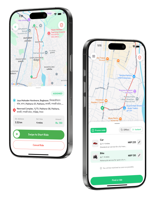 Aayo app download - Book rides in Pokhara